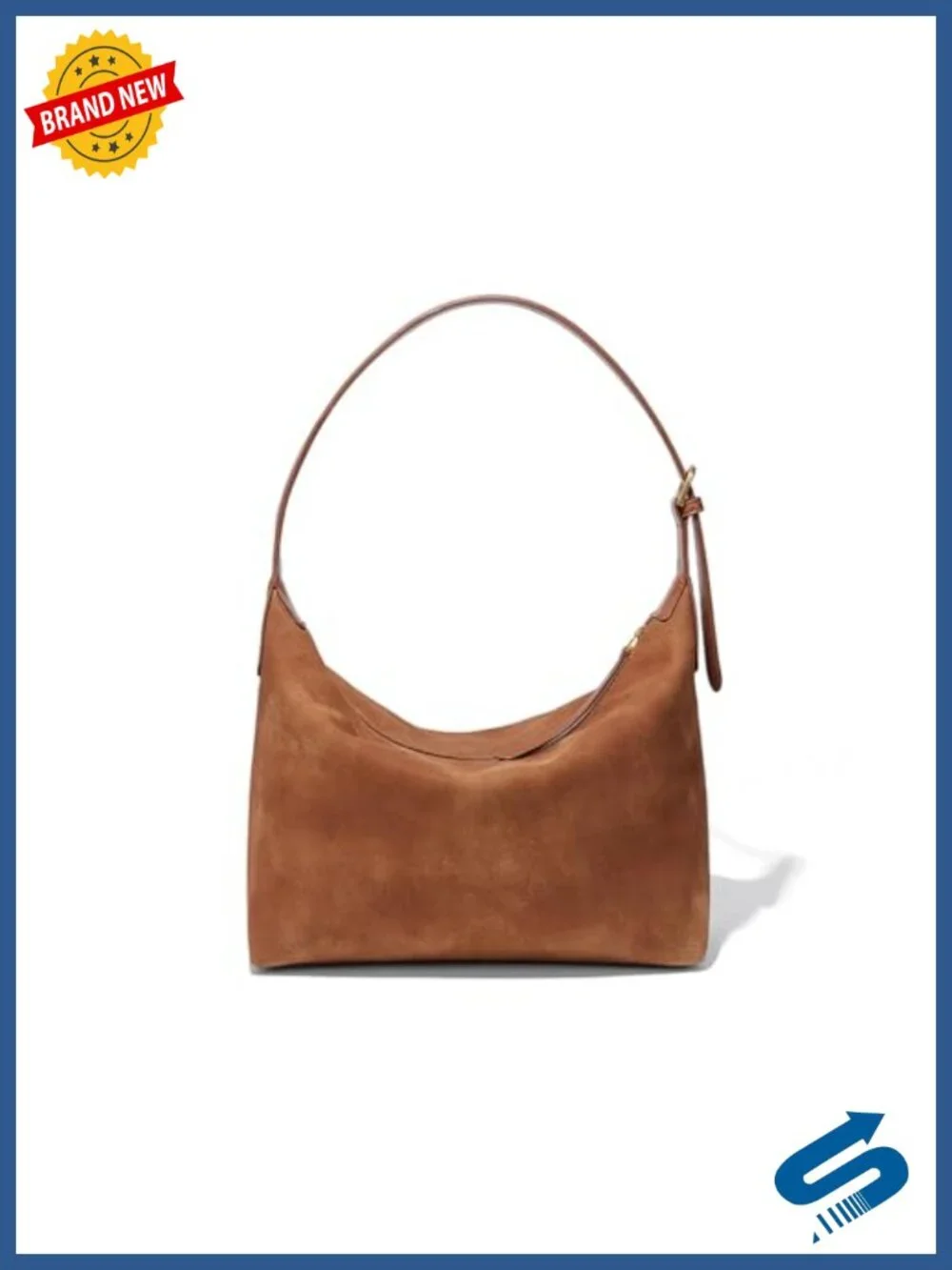 Faux Suede Hobo Bag with Adjustable Shoulder Strap
